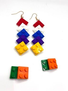 Building Blocks Stackable Drop Earrings - Multicolor